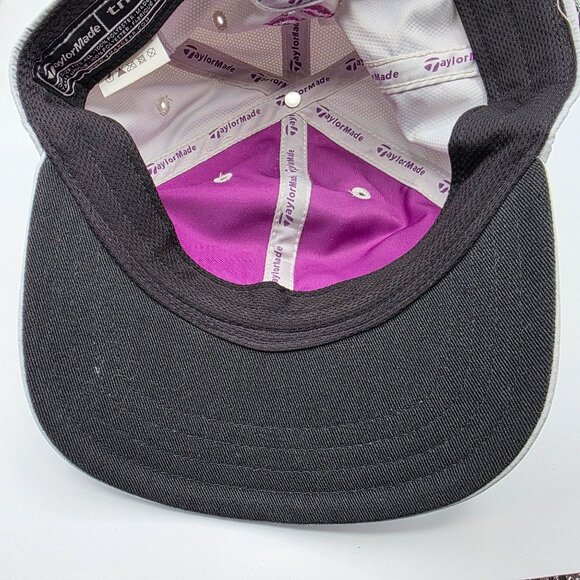 TaylorMade Womens Adjustable Gray Hat Embroidered Logo Floral Accent Golf Casual - Picture 7 of 9